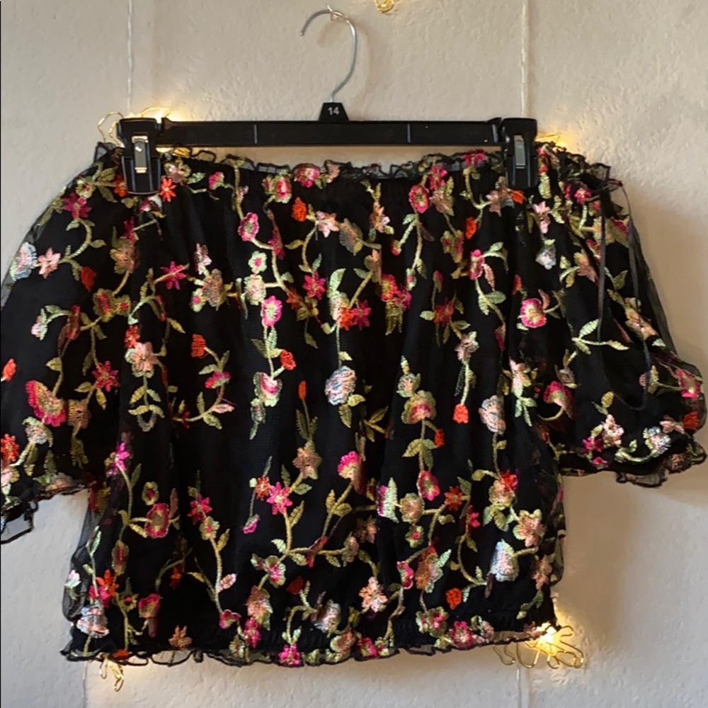 Floral Off the Shoulder Crop top